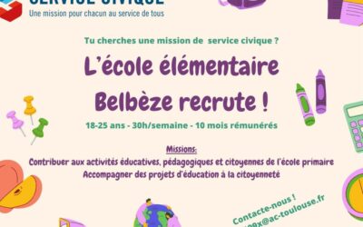 L’école élémentaire Belbèze recherche des agents en service civique