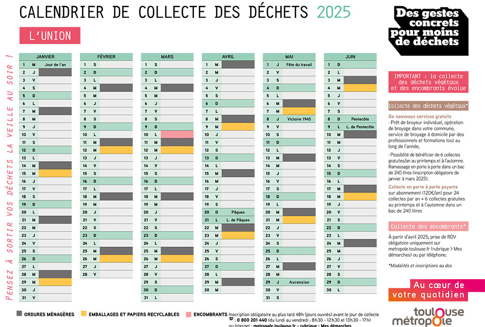 Changement des jours de collecte des déchets